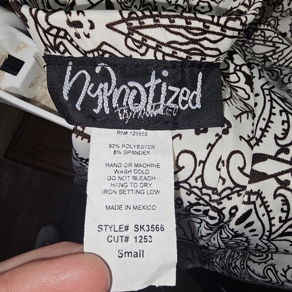 Brown and White Pattern Skirt - Small - Picture 2 of 3